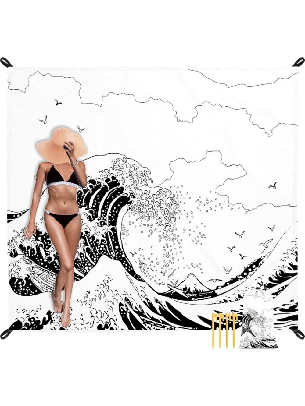 Large Sandproof Waterproof Beach Blanket - Quick Drying Lightweight Mat with